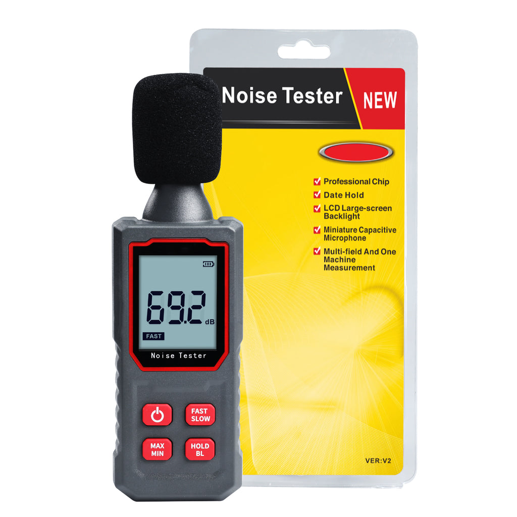 TK411PLUS Handheld Sound Level Meter 30~130dBA Decibel Meter A-Weighting SPL Noise Tester Fast/Slow Measurement with Capacitive Microphone Sensor 30~130dB