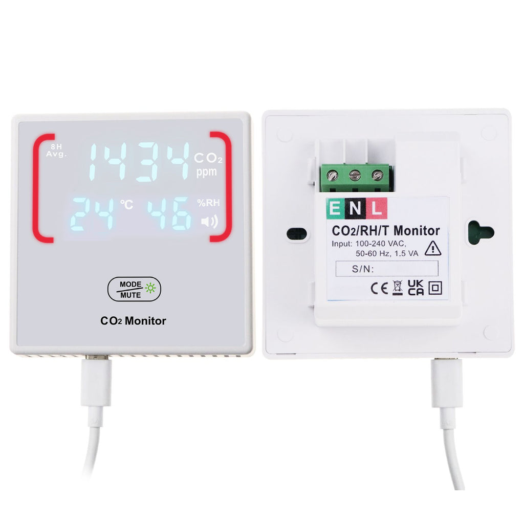 TK357PLUS Touch Screen Smart CO2 Monitor Home Essential IAQ Tester with Buzzer Alarm Logged Data Review Temperature and Humidity Measure