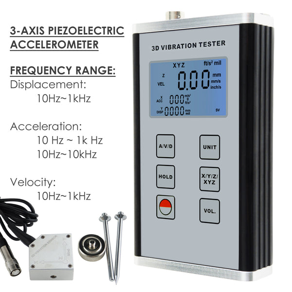HFBTE 3 Axis Vibration Eter Vibroeter 3D Vibration Tester Analyzer
