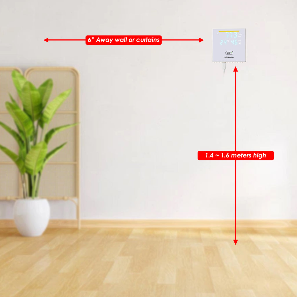 TK357PLUS Touch Screen Smart CO2 Monitor Home Essential IAQ Tester with Buzzer Alarm Logged Data Review Temperature and Humidity Measure