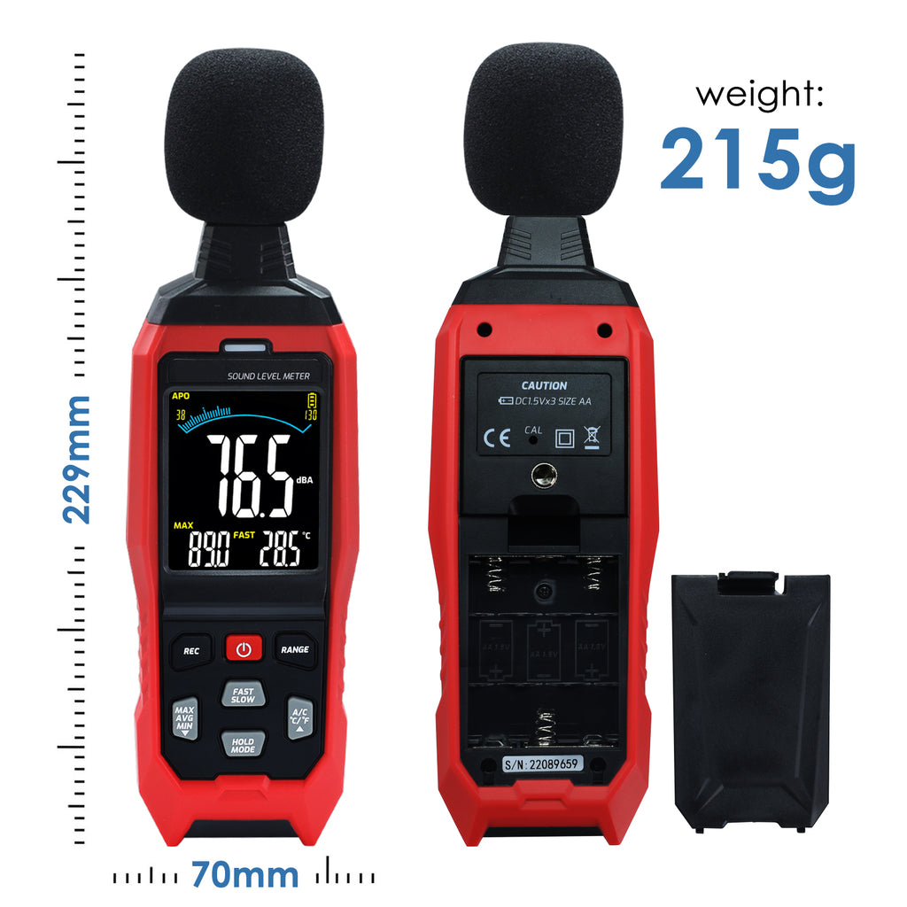 TK390PLUS Digital Sound Level Meter SPL Tester Datalogger  A / C / Z Weighted Decibel Meter for Home, Factory, Office, Concert etc.