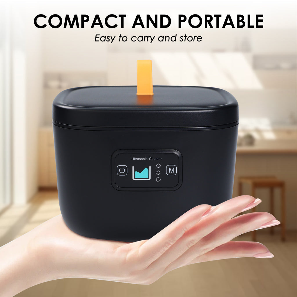 TK409PLUS Mini Portable Ultrasonic Cleaner 45Khz 255ML Tank Capacity Denture Retainer Jewelry Cleaner Machine