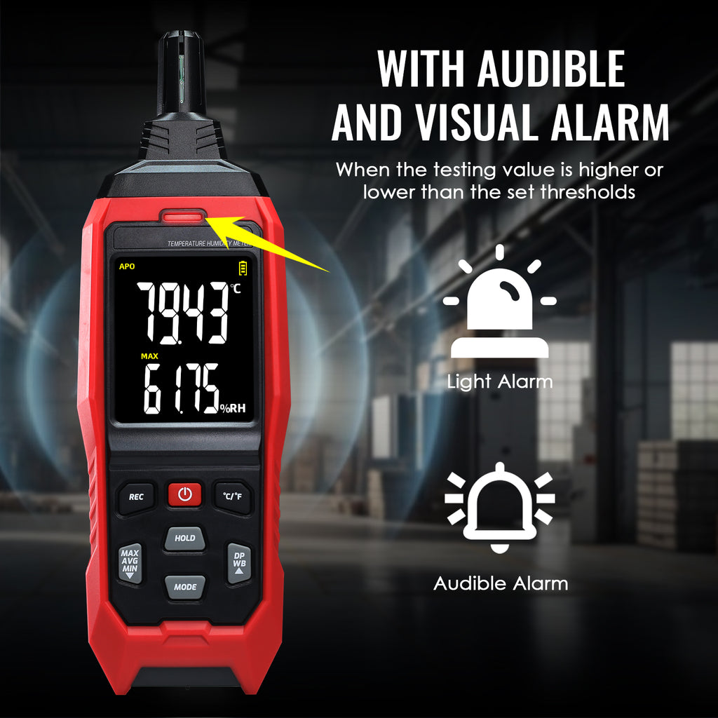 TK482PLUS Professional Hygro-Thermo Meter with Data Logging – WB/DP Measurement, PC Connectivity & Alarm Features