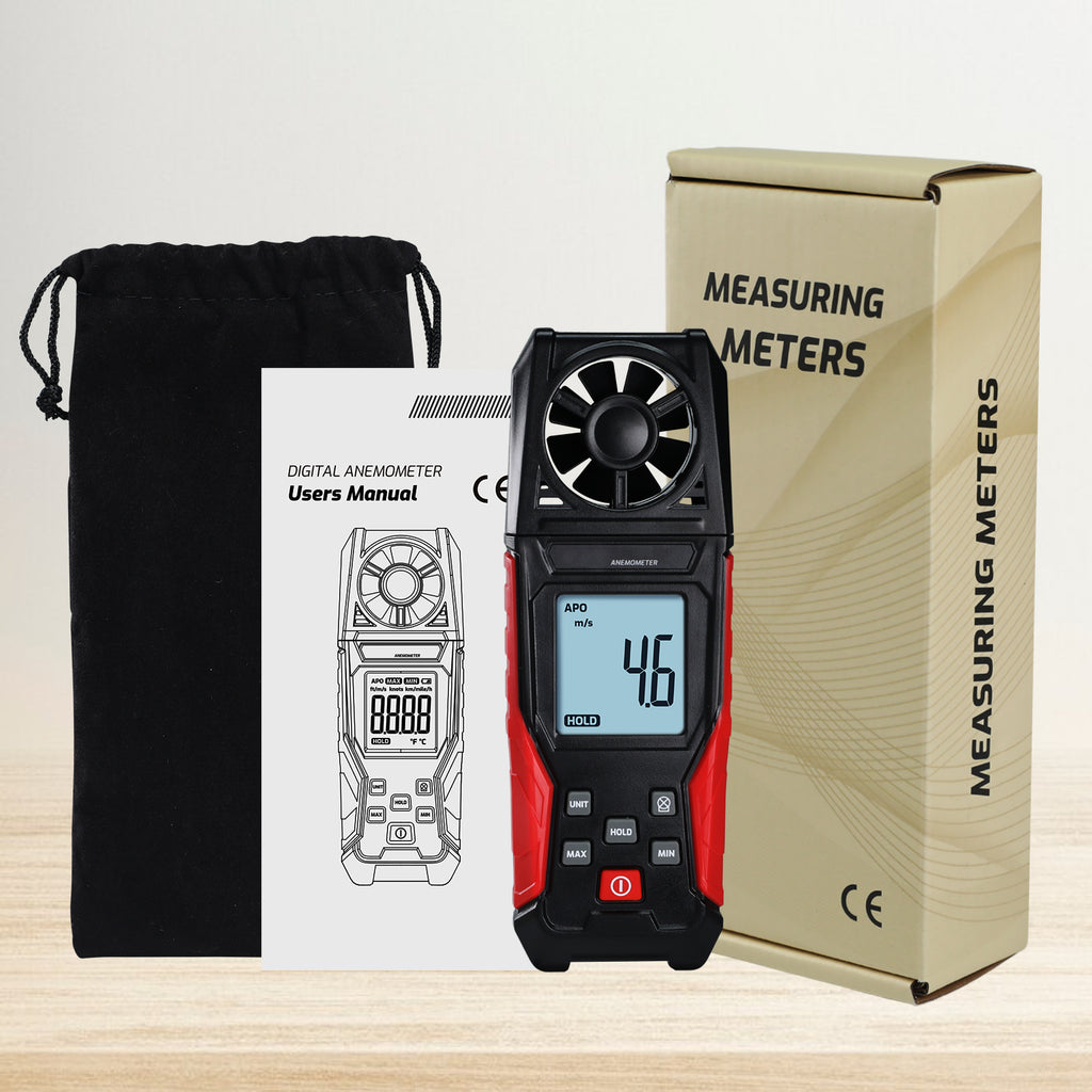 TK486PLUS Digital Vane Anemometer Wind Speed Air Velocity Air Temperature Tester with High Precision Sensor 30m/s Max for Professional and Personal Use