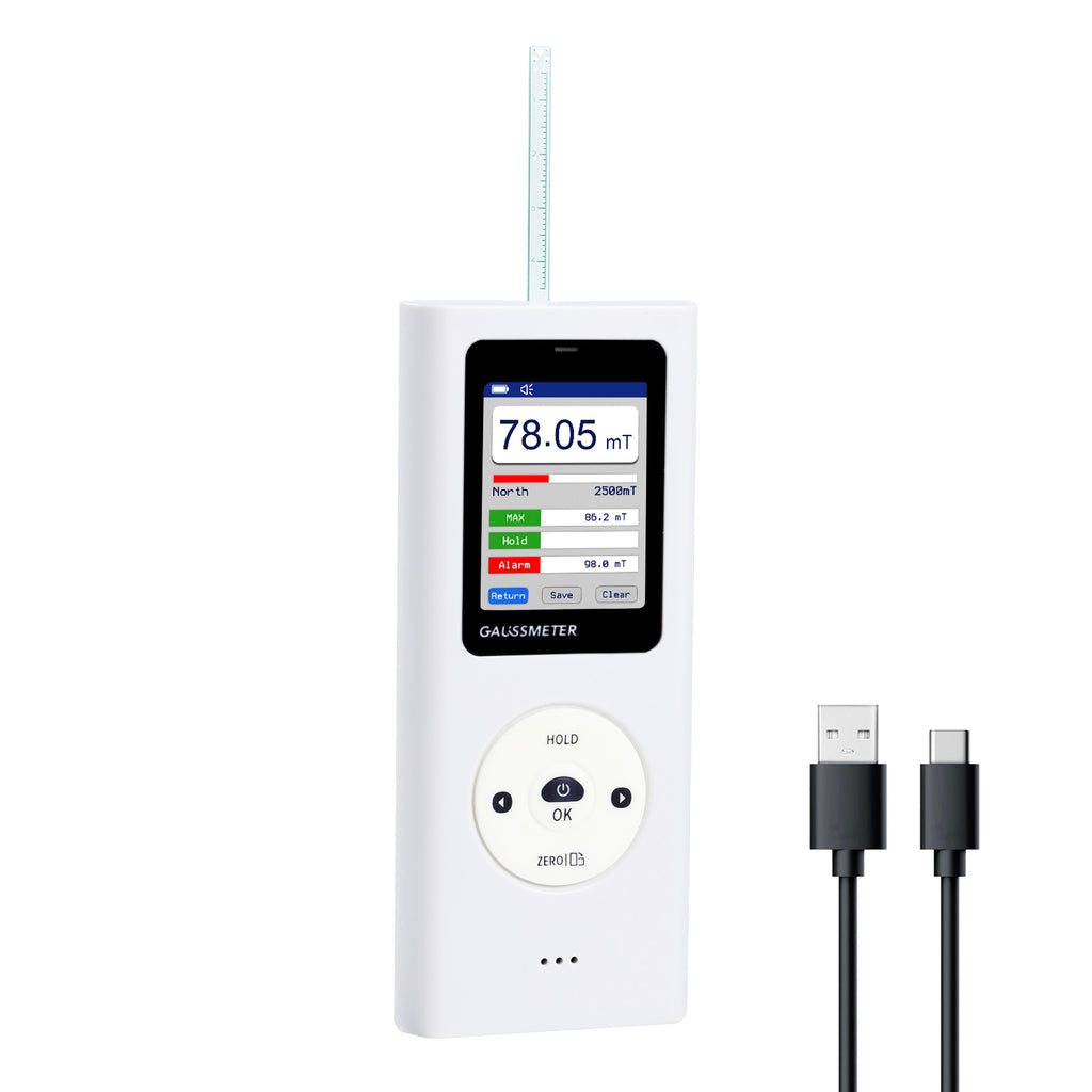 TK506PLUS Professional Portable Gauss Meter / Tesla Meter – High-Precision Magnetic Field Tester with Color Screen, Data Storage & Alarm – Measures Gs/mT, Pole Detection – for Industrial, Research, Manufacturing