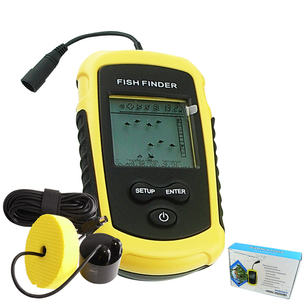 FF-1108-1 LUCKY 100M Fishfinder Sonar Transducer 12M Cable for Boat, Kayak, Ocean, Ice, Lake Fishing