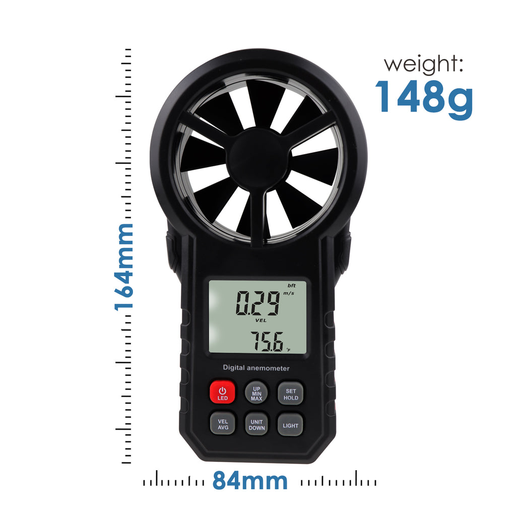 TK272PLUS Digital Wind Chill Anemometer Speed Meter Gauge MAX/MIN/AVG