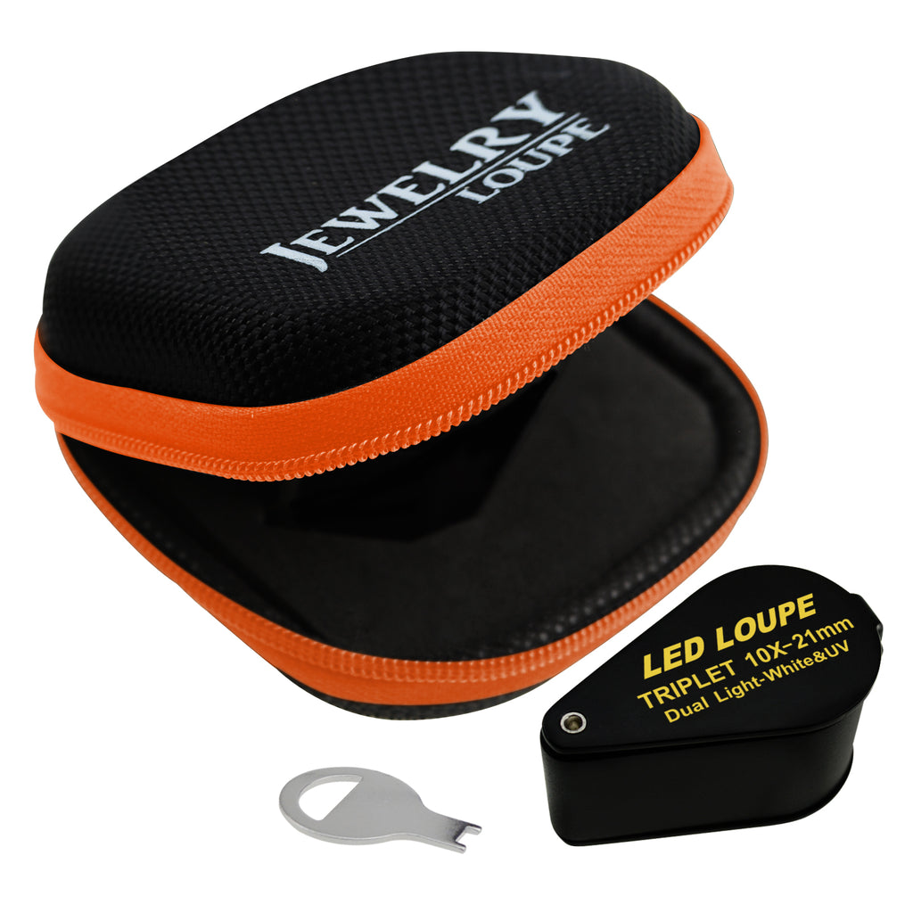 TEK-246 Jewelry Loupe 10x Magnification 21mm Optical Glass Lens 6 LED & UV Light Jeweler Watchmaker-Tekcoplus Ltd.