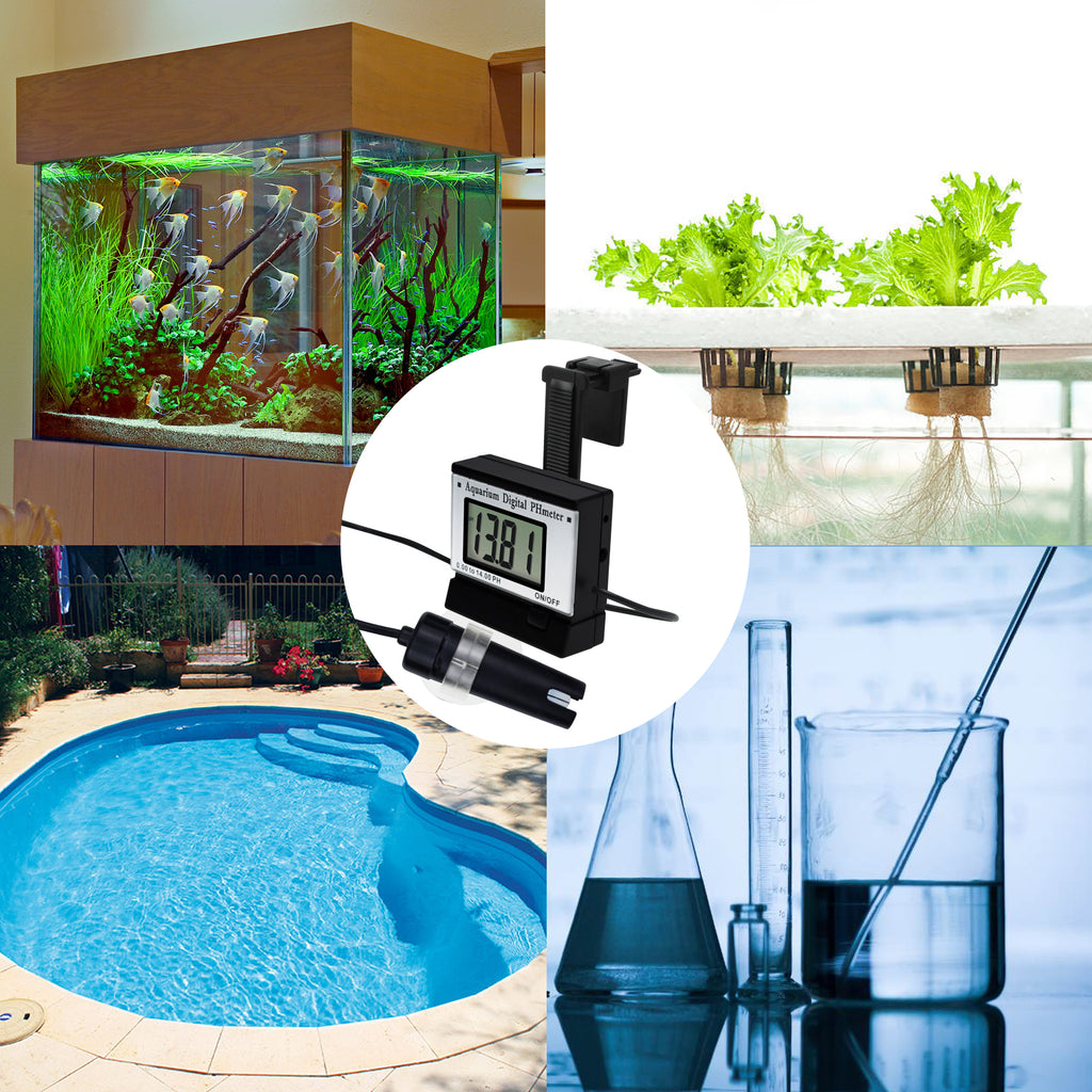 PHTK-153 Digital pH Meter + Fixed Electrode + Adaptor for Aquarium Pool Pond Hydroponics