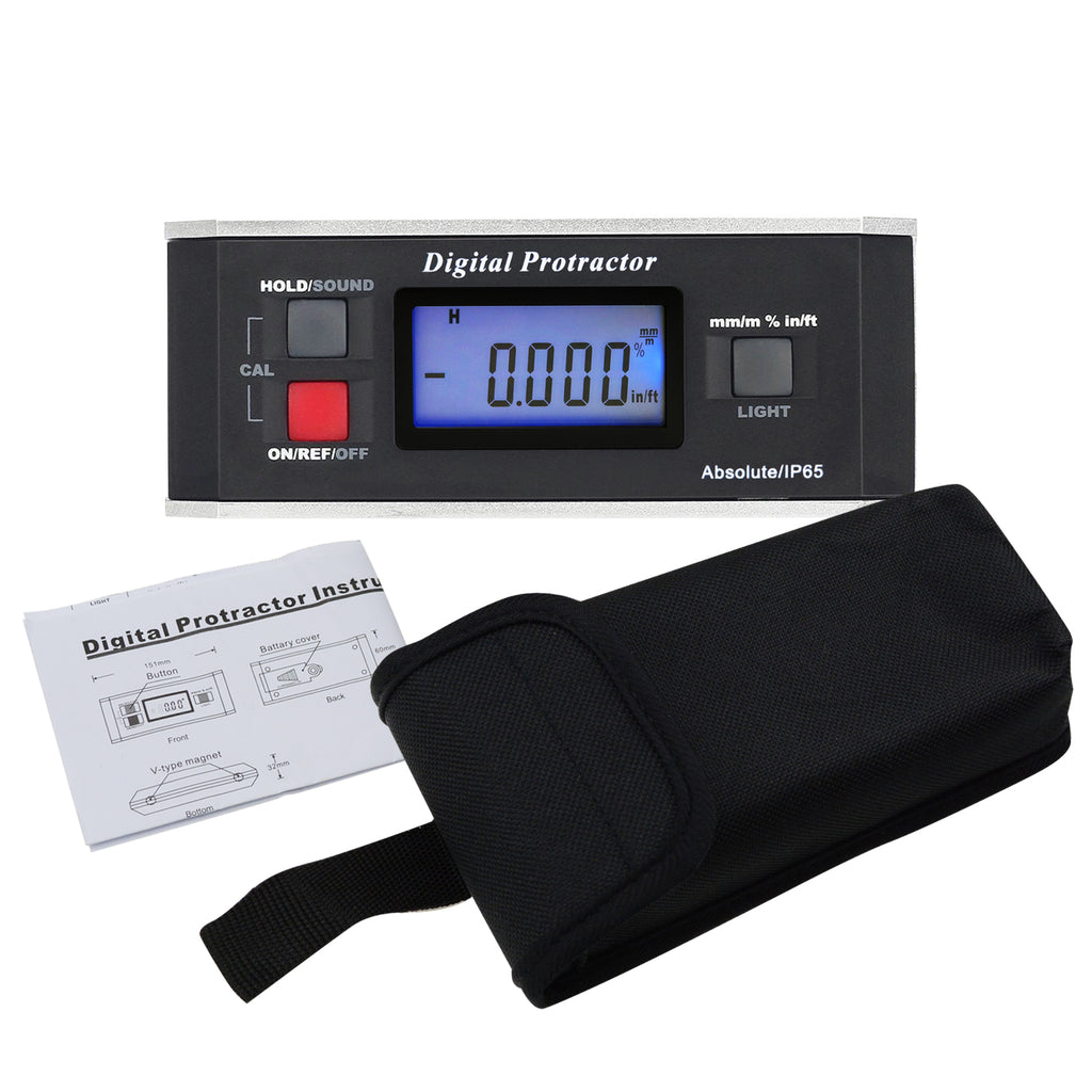 AFTK-9 Digital Protractor Angle Finder Level Inclinometer 0~360° with Built-in Magnet V-groove base-Tekcoplus Ltd.