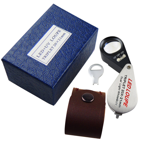 トランプ Missing Scope Sapphire GSTK-119 Jeweler Loupe 20X Magnification with LED & UV light