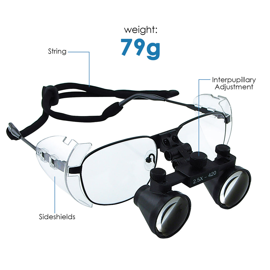 DLTK-768 Dental Loupe 2.5x Magnification Galilean Style Titanium Frame Dental Surgical Binocular