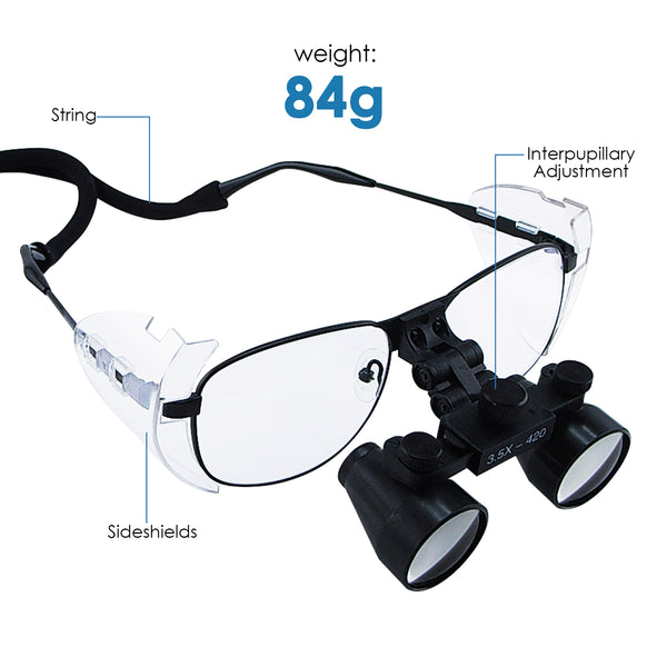 DLTK-769 Dental Loupe 3.5x Magnification Galilean Style Titanium