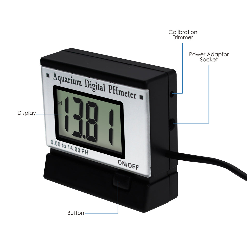 PHTK-153 Digital pH Meter + Fixed Electrode + Adaptor for Aquarium Pool Pond Hydroponics