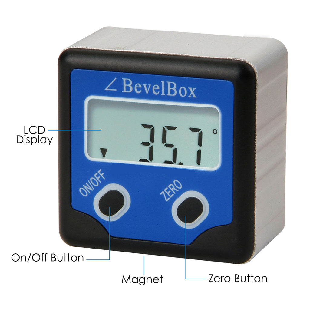 AFTK-7 Digital Bevel Box Angle Gauge Protractor Inclinometer IP54 with Built-in Magnets-Tekcoplus Ltd.