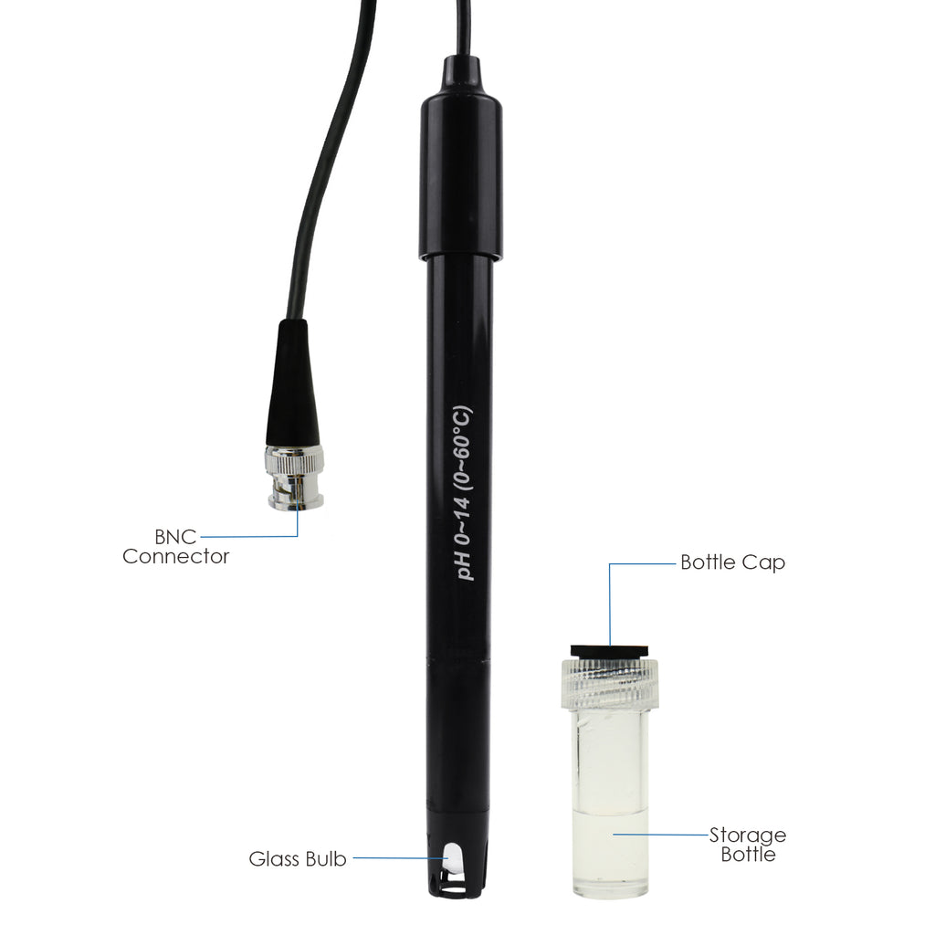 TK312PLUS Replacement Kit for Aquarium Hydroponics Plant Pool Spa 0-14 pH Electrode BNC Connector, 300cm Cable for PH Measuring Device