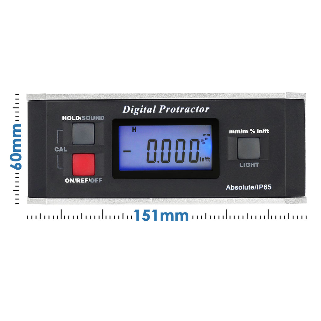 AFTK-9 Digital Protractor Angle Finder Level Inclinometer 0~360° with Built-in Magnet V-groove base-Tekcoplus Ltd.