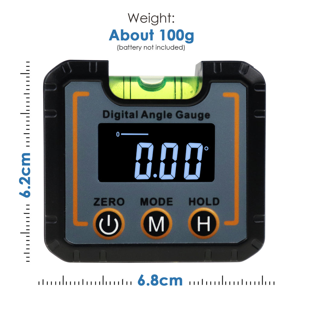 TK321PLUS Digital Angle Finder with Bubble Level - LCD Digital Angle Gauge Level Box with Magnetic Base - Level Inclinometer Protractor Tool