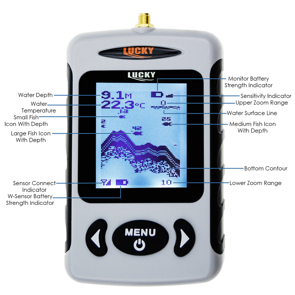 FFW-718LA LUCKY Wireless Fish Finder 45m (147ft) Depth 150m (492ft) Fishfinder Attractive Sensor-Tekcoplus Ltd.