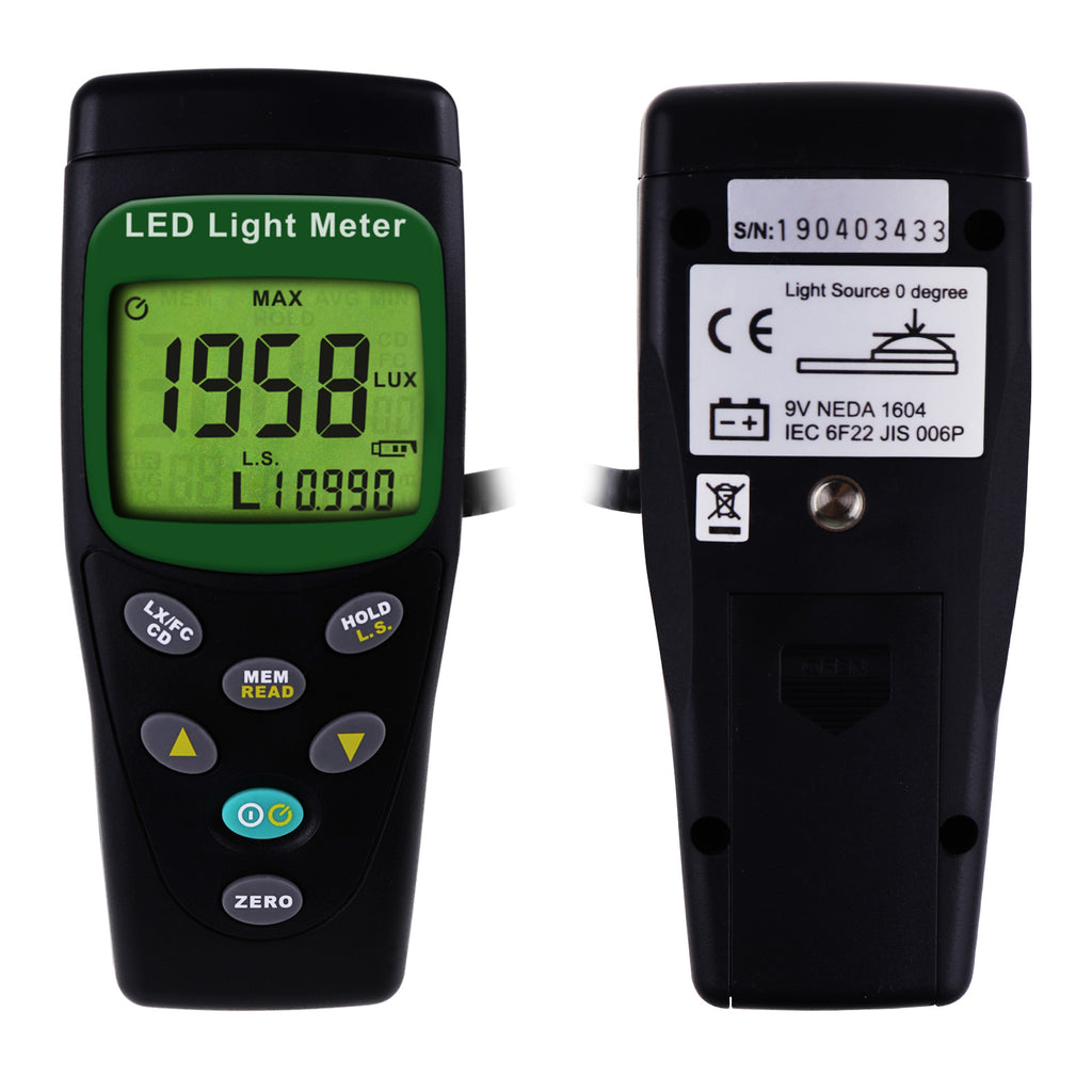 TM-209 Professional Handheld Light Meter Digital Illuminance Tester 400000 Lux 40000 FC Lux Luxmeter