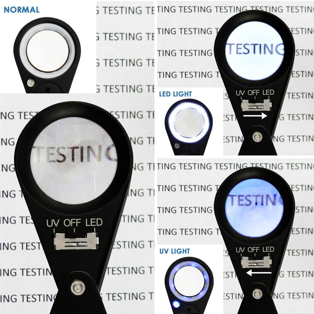 TEK-247 Jeweler Loupe 15x Magnification 21mm Optical Glass Lens 6 LED & UV Light Hobbyist Watchmaker-Tekcoplus Ltd.