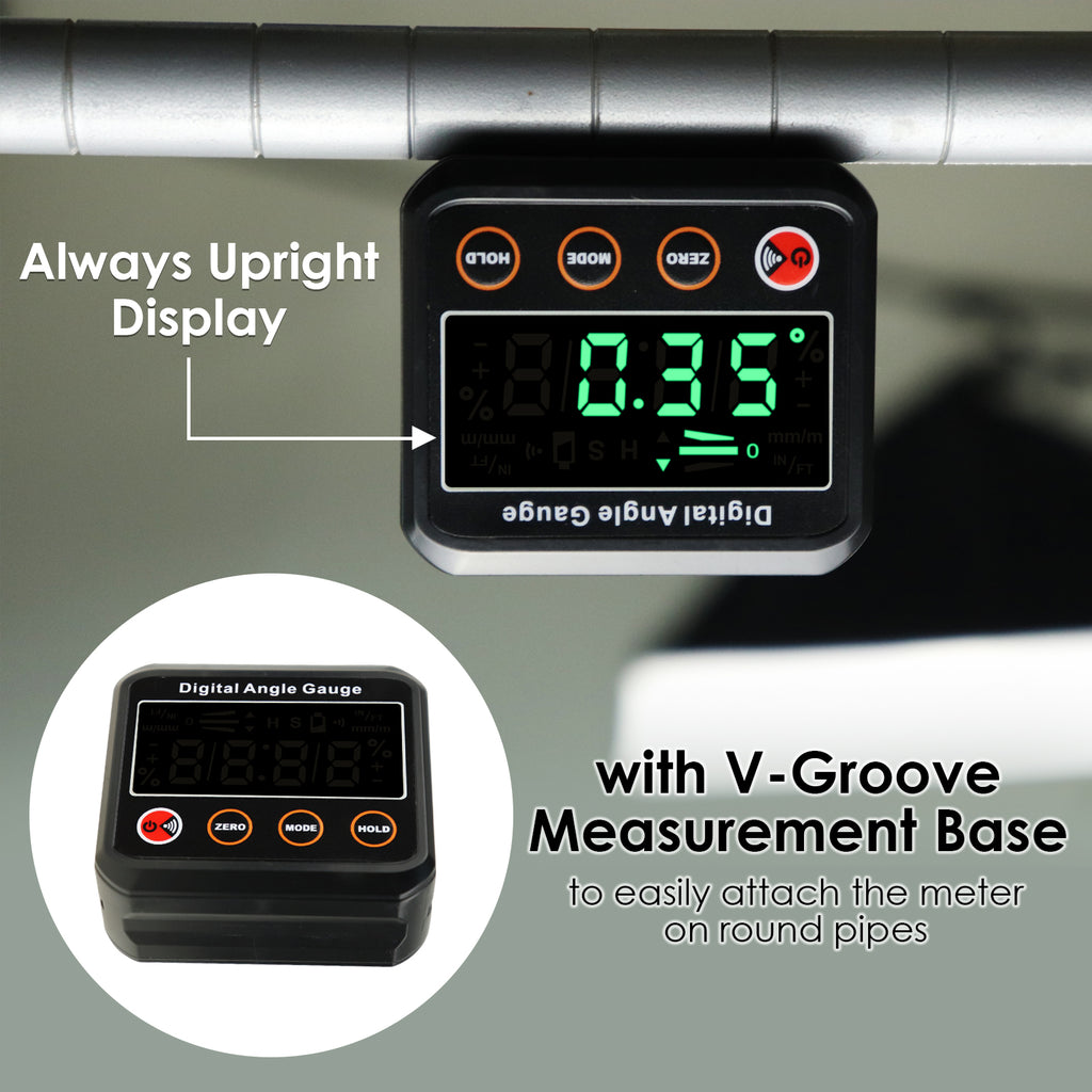 TK320PLUS Digital Angle Finder - LED Digital Angle Gauge Level Box with Magnetic Base - Level Inclinometer Protractor with Audible Alert