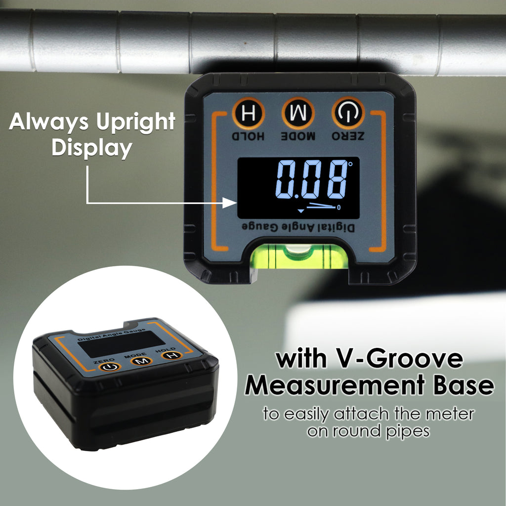 TK321PLUS Digital Angle Finder with Bubble Level - LCD Digital Angle Gauge Level Box with Magnetic Base - Level Inclinometer Protractor Tool