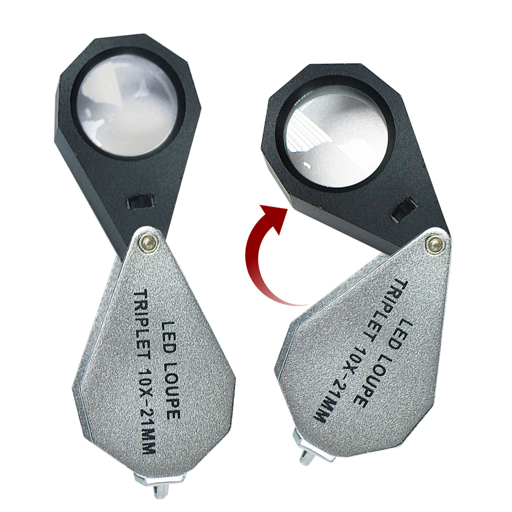 GSTK-781 Jeweler Loupe 10X Magnification Magnifier 6 LED light, 21mm lens Jeweler Gem Tester Tool-Tekcoplus Ltd.