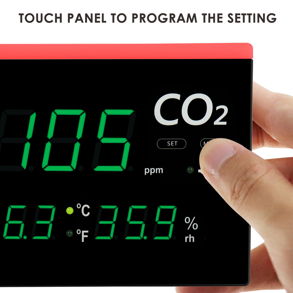TK317PLUS Indoor Air Quality Monitor Visual and Audible Alarm Accurate Mountable Real-time CO2 Temperature & Humidity Measurement