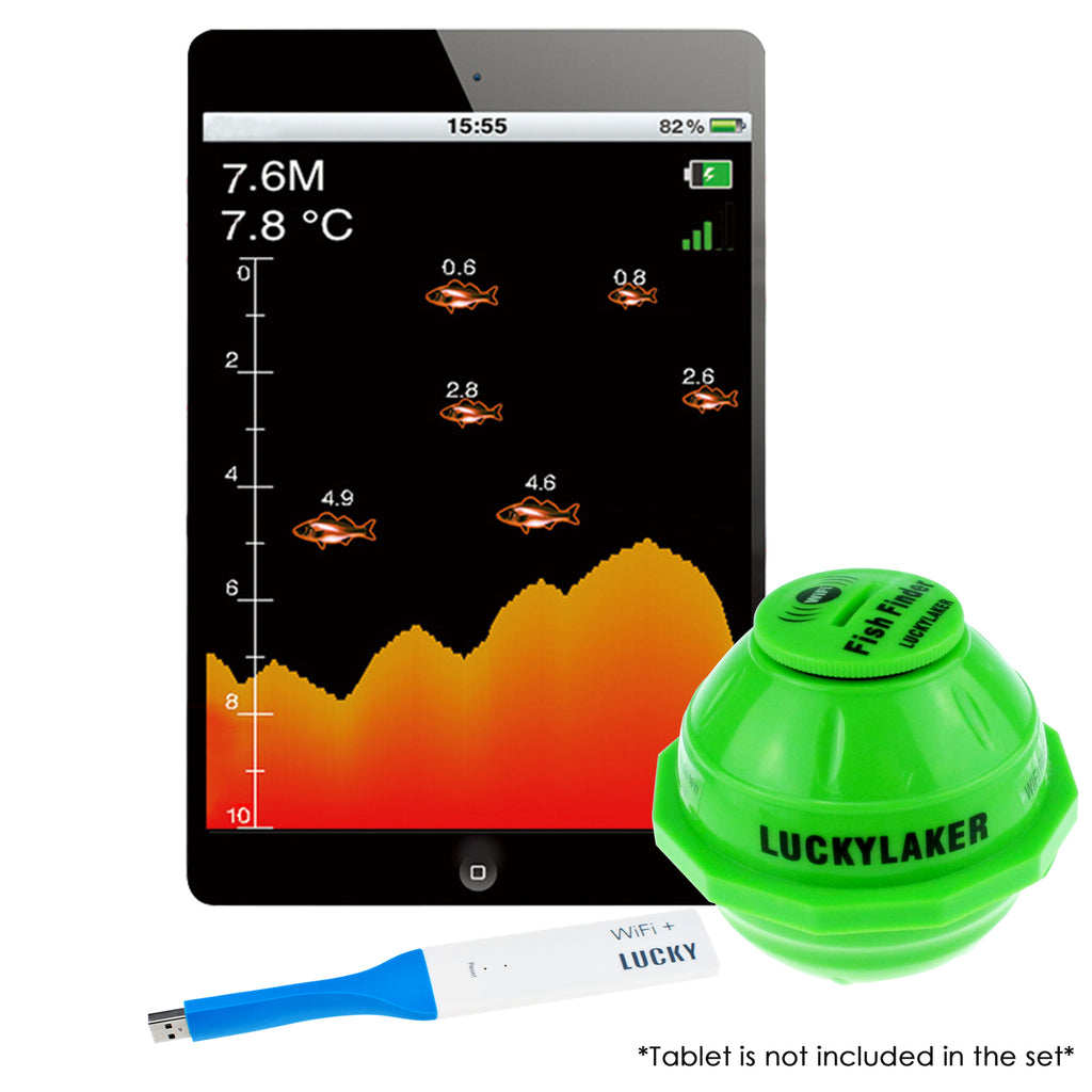 FF-916_EXT LUCKY Wireless WIFI Fish Finder For Android & iOS 50M WIFI Range + 50M WIFI Extender-Tekcoplus Ltd.