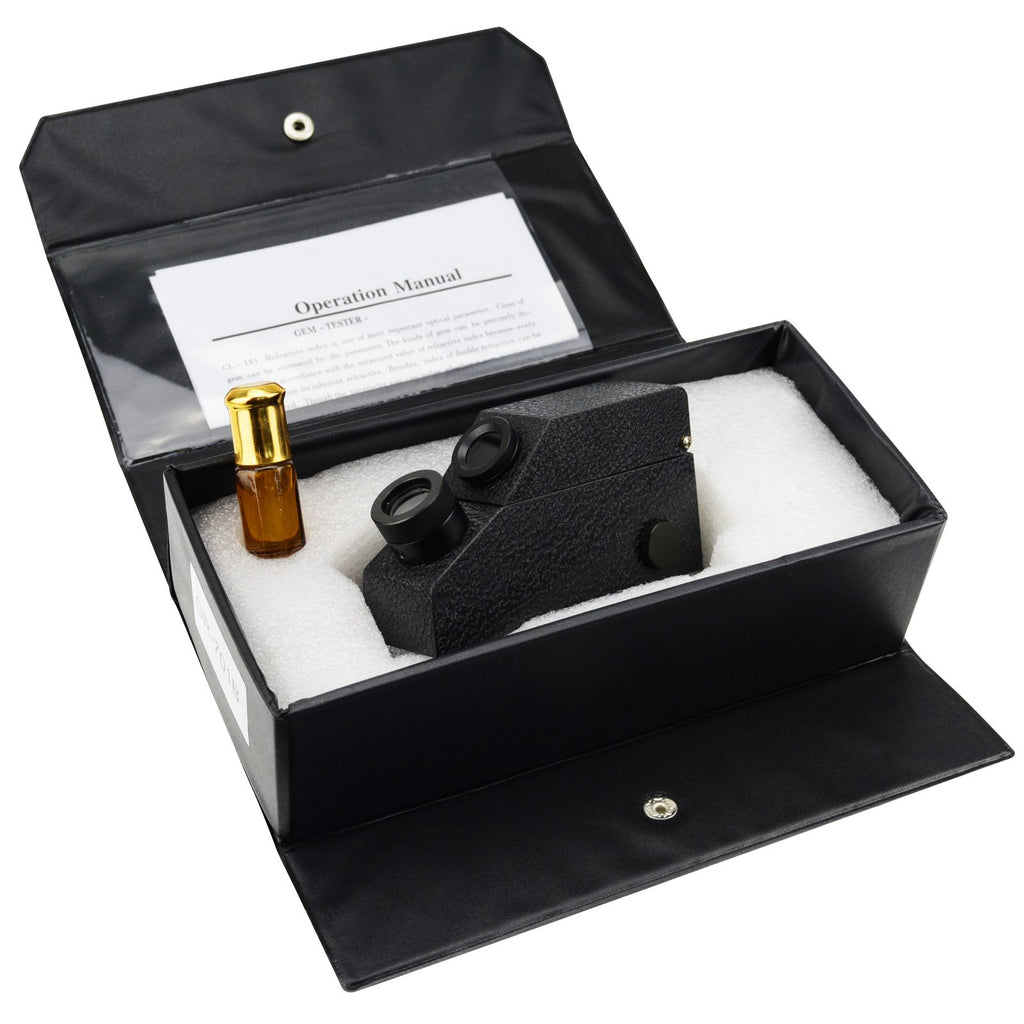 RETK-827 Gem Refractometer 0.01 nD Scale Division w/ Built-in LED Light + RI Oil Gem Gemstone Tester-Tekcoplus Ltd.