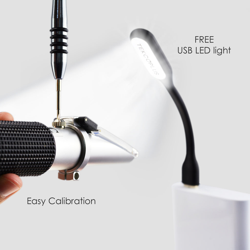 RETK-77 Salinity 0-10% Refractometer ATC Dual Scale (1.0 to 1.070 Density / 0-100ppt) Sea Water Tank-Tekcoplus Ltd.