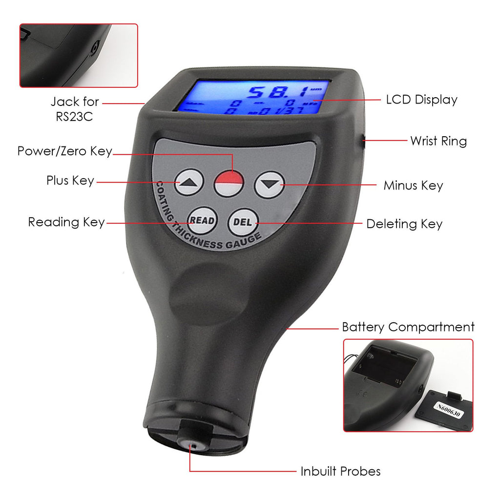 TMTK-763FN Paint Coating Thickness Meter Gauge Tester F/NF Probes 99 Groups Measure Aluminum & Iron-Tekcoplus Ltd.