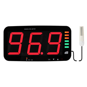 TK389PLUS 13-inch Digital Wall Hanging Sound Level Meter Datalogger Audio and Visual Alarm Large HD Display-Tekcoplus Ltd.