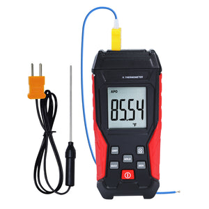 TK418PLUS_1P K-Type Thermocouple Thermometer -200~1372°C (-328~2501°F) Meter Temperature Range with Wired and Stainless Steel Probe, Backlight Function-Tekcoplus Ltd.