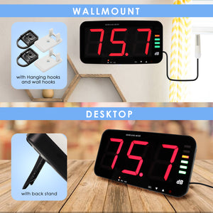 TK389PLUS 13-inch Digital Wall Hanging Sound Level Meter Datalogger Audio and Visual Alarm Large HD Display-Tekcoplus Ltd.
