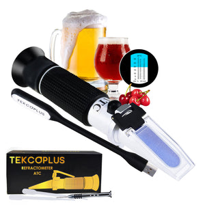 RETK-74 Brix Beer Wort & Wine Refractometer ATC Dual Scale Specific Gravity & Brix 0-32% Wine Making-Tekcoplus Ltd.