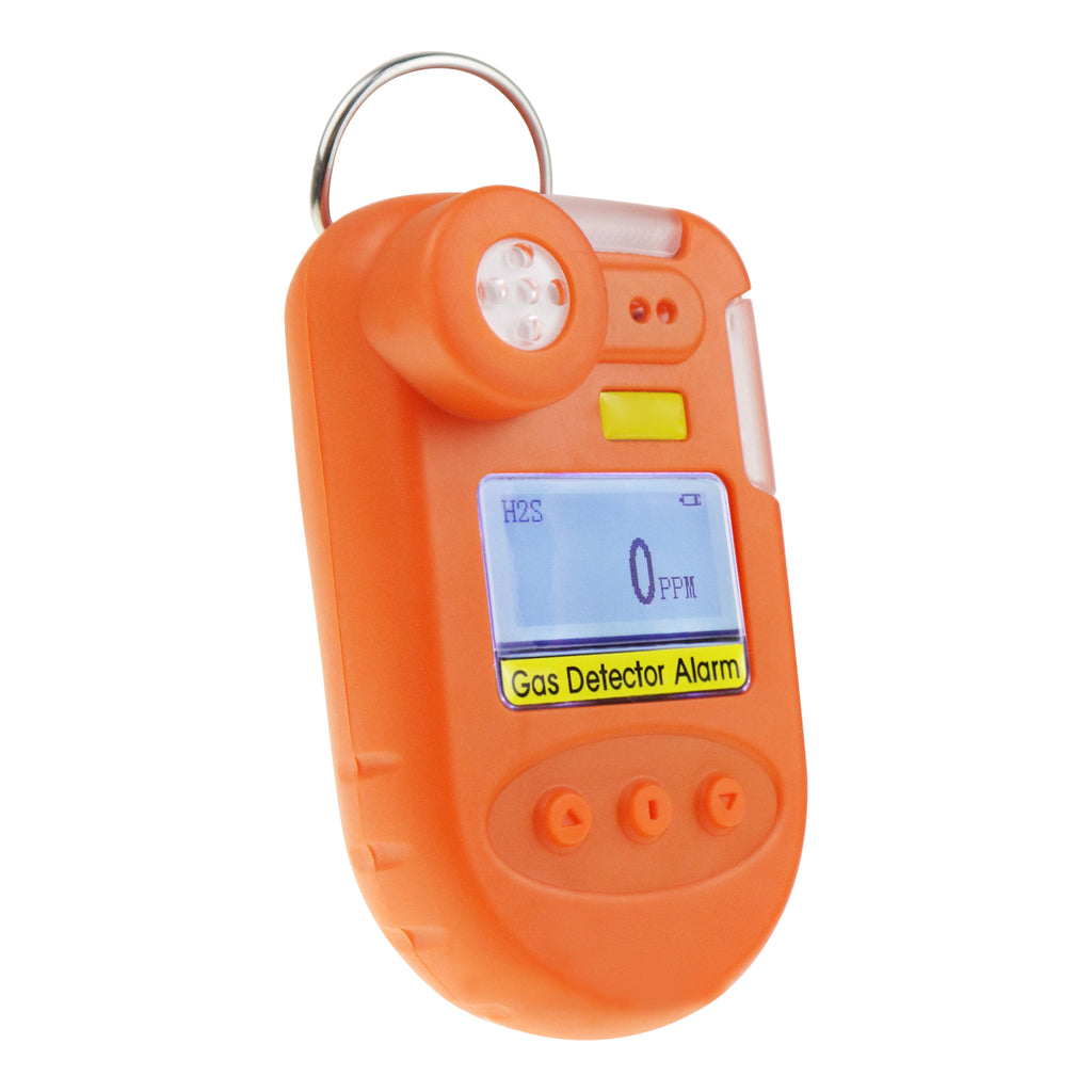 TK374PLUS Digital Hydrogen Sulfide (H₂S) Gas Detector with BackClip can Record up to 1500 Alarm Events Visual, Audible, and Vibration Alarm Clock Display
