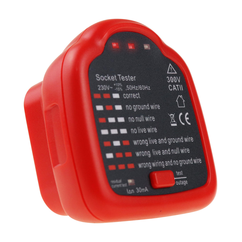 TK348PLUS Socket Tester Polarity Detector Receptacles GFCI and RCD Tes ...
