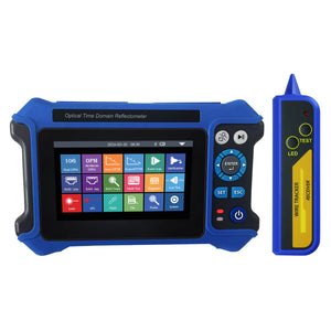 Optical Time Domain Reflectometer (OTDR) 4.3-inch Touchscreen Colored Display OPM, LS, VFL, RJ45 Cable Tracking Rechargeable for Network Engineering Maintenance and Repair-Tekcoplus Ltd.
