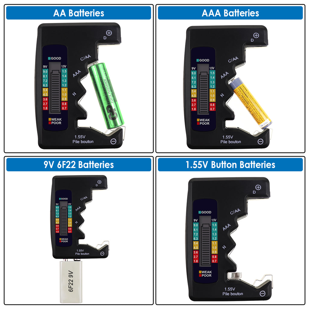 Digital Battery Tester Checker Battery Capacity Tester For C D 9v Aa Aaa 1.5v Li - Foto 11
