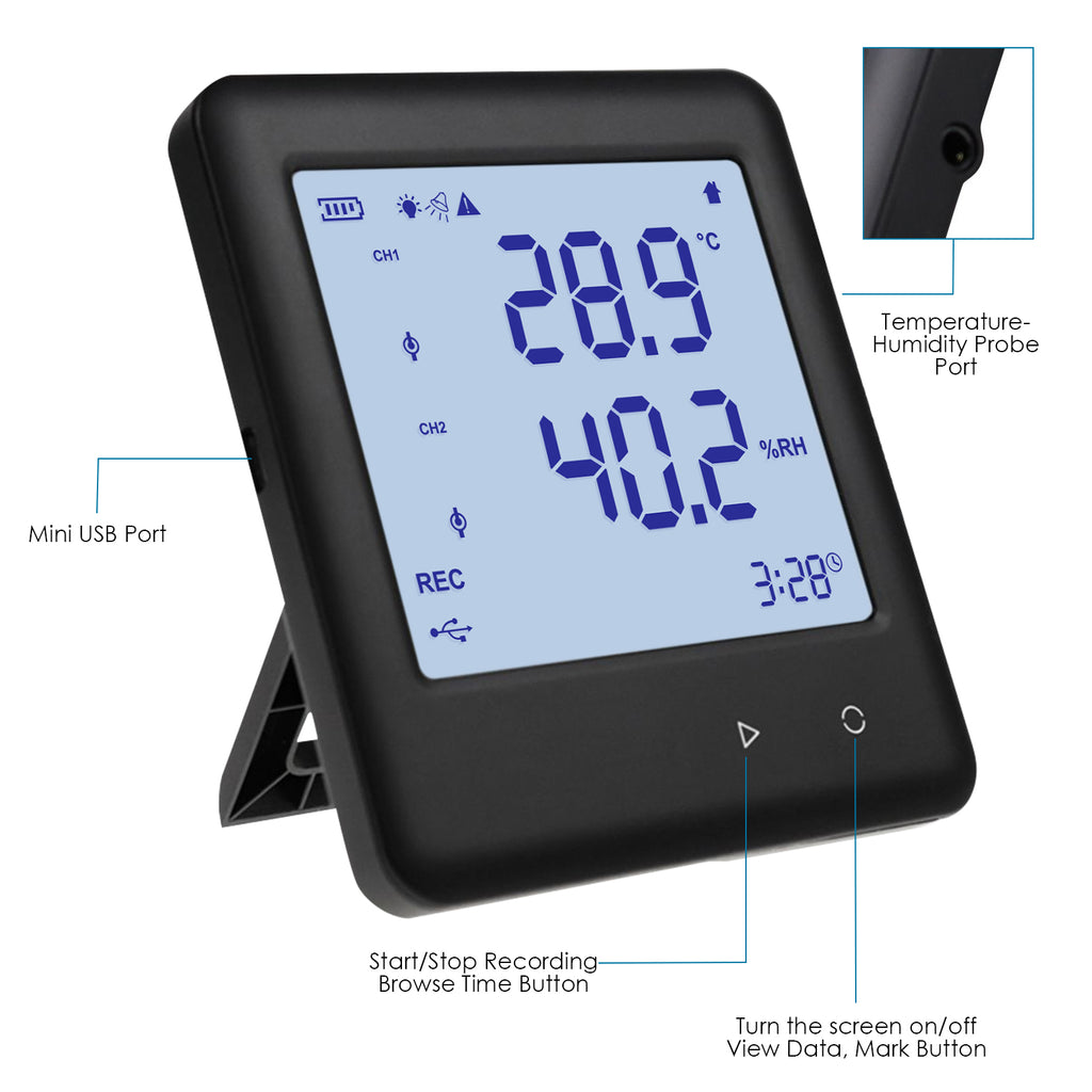 Desktop Digital Thermometer with Temperature and Humidity Monitor
