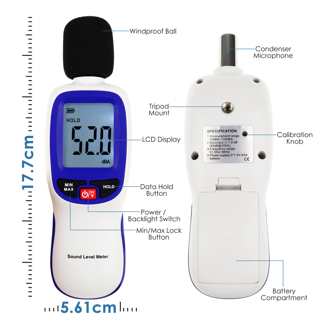 TK379PLUS Digital Decibel Meter SPL Datalogger Sound Level Meter with Smart Bluetooth Function 20000 Data Record