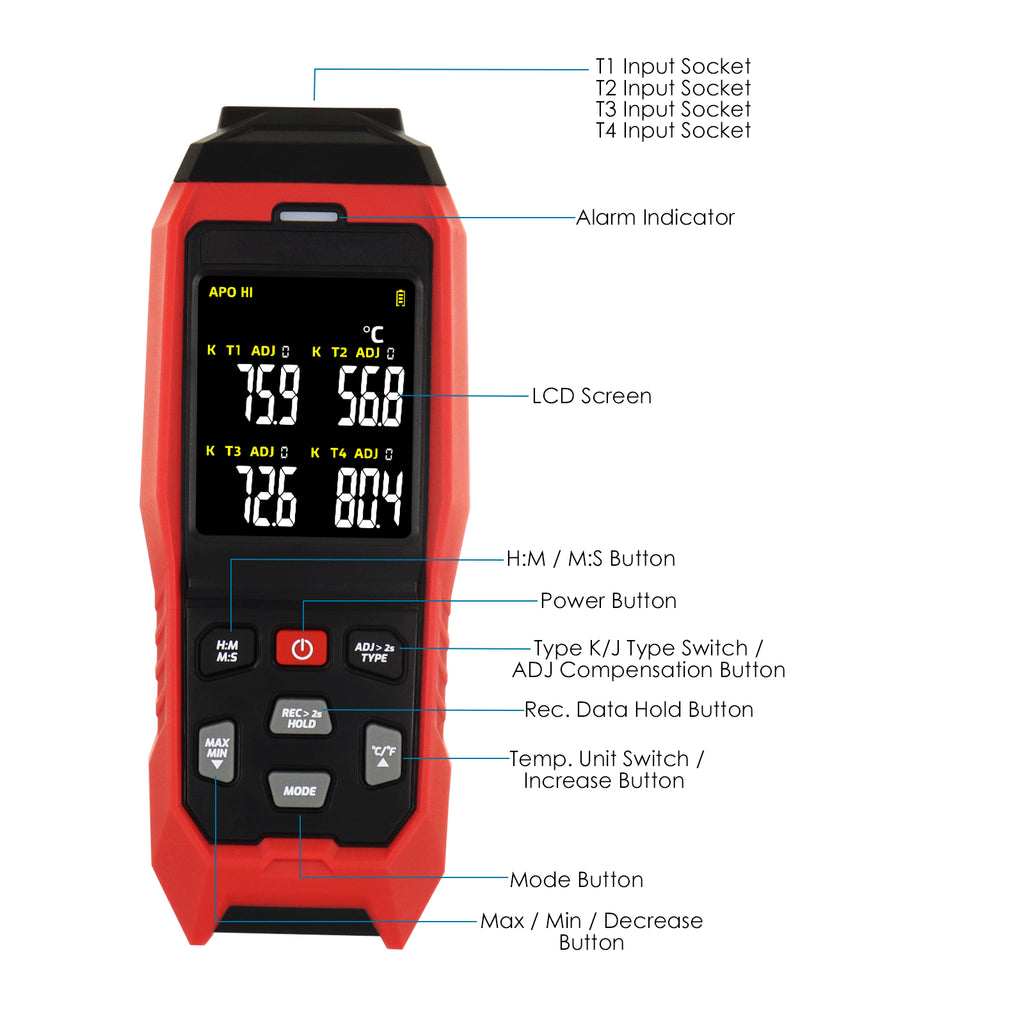 Thermocouple thermometer - TEDM - Borletti - with LCD display / °C