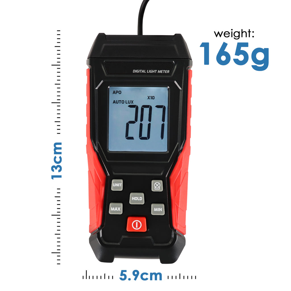 TK331PLUS Handheld Digital Lux Light Meter LUX Footcandle FC Photometer 200000LUX & 20000FC Measurement Range Luminometer for Theater, Photoshoot Set-up