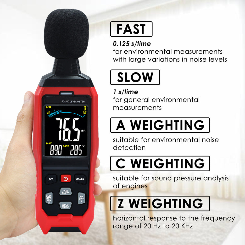 TK390PLUS Digital Sound Level Meter SPL Tester Datalogger  A / C / Z Weighted Decibel Meter for Home, Factory, Office, Concert etc.