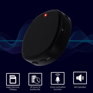 TK378PLUS 64GB Voice Activated Recorder Recording Device with Magnet, Mini Pocket Size for  Lecture, Interview, Meeting, Class, and Spying Tool