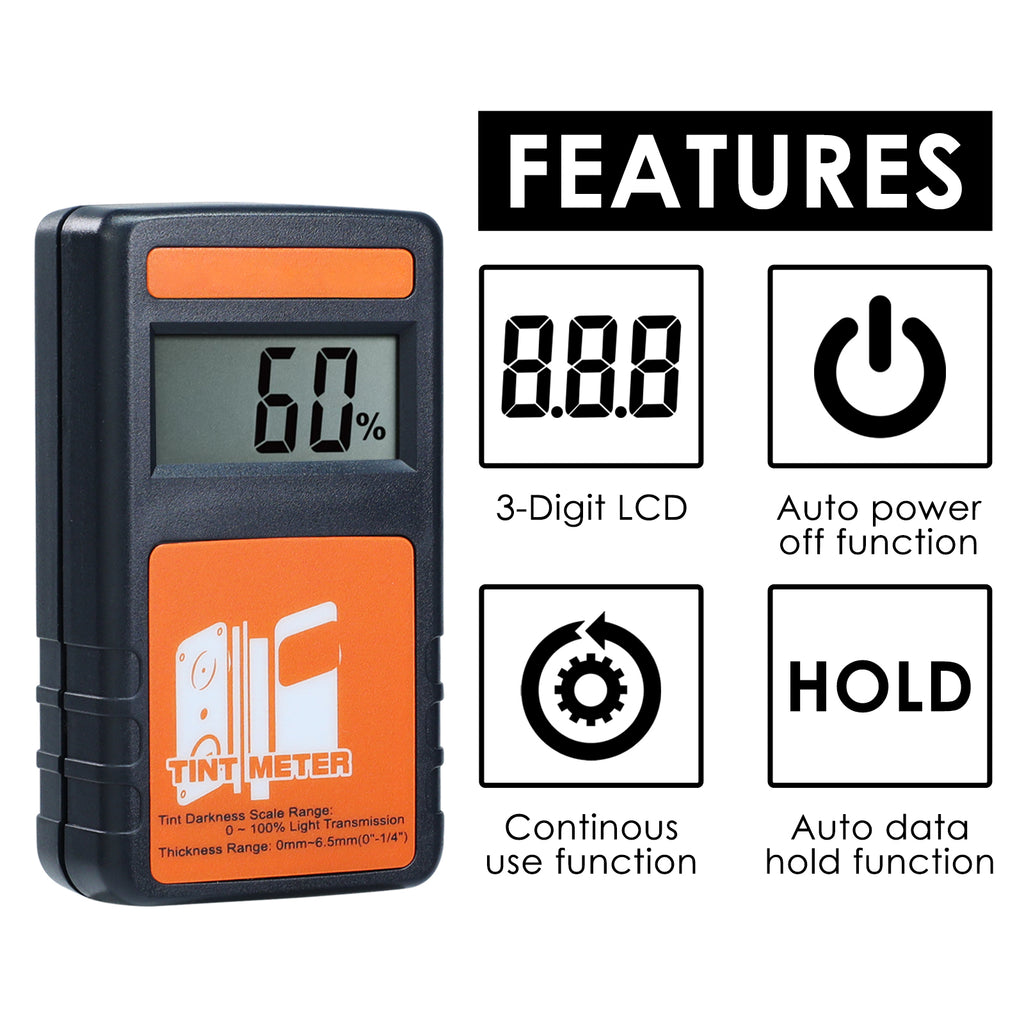 TK214PLUS Portable Window Tint Meter 100% Visual Light Transmission (V –  Tekcoplus Ltd.