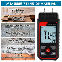 TK344PLUS High Accuracy Moisture Meter Pin Type Moisture Tester for Wood, Plaster, Drywall, Concrete Floors, Building Materials 0~54.8%RH Detection