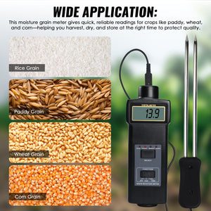 MMTK-894 Digital Grain Moisture & Temperature Meter (Celsius & Fahrenheit) 4-type-Tekcoplus Ltd.